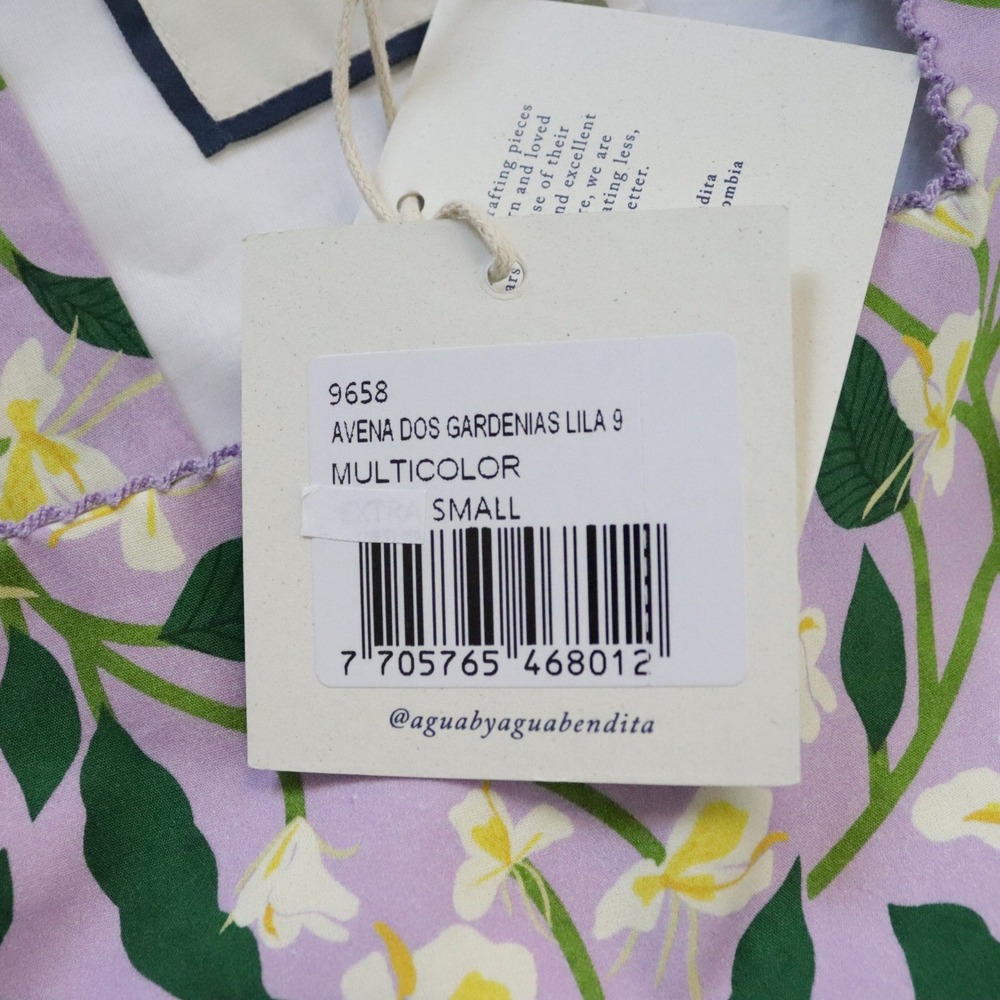 NWT Agua‎ by Agua Bendita Avena Dos Gardenias Lila Mini Dress Small - Picture 7 of 11